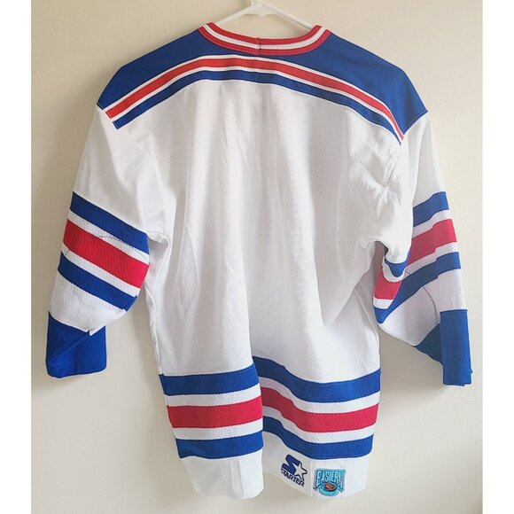 Vtg 90's Starter New York Rangers Jersey Authentic Center Ice Fight Strap NHL - Picture 2 of 16